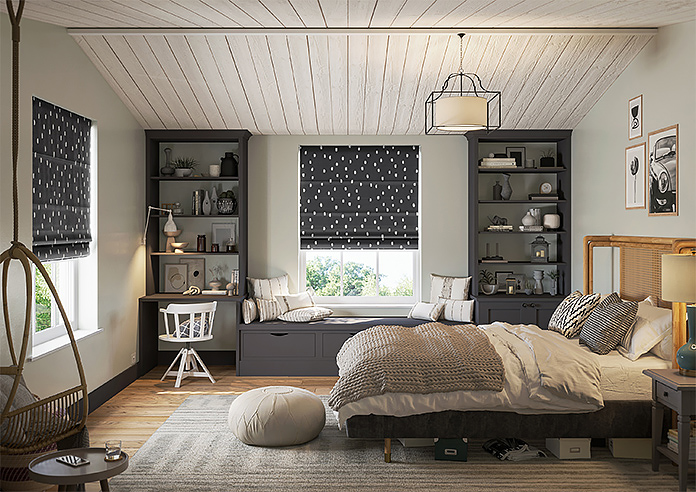 Ink Spots, Black and White - Twist&Fit Roman Blind - Image 8